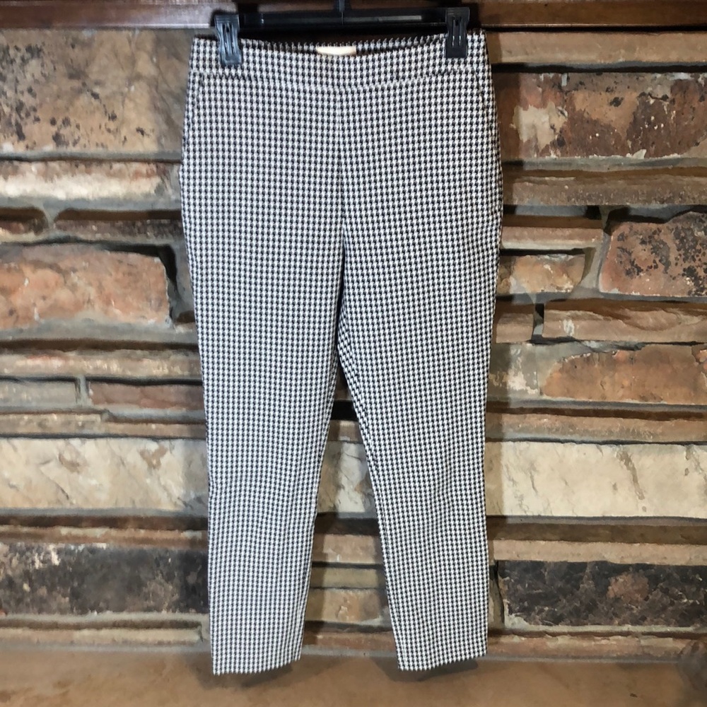 Sézane Clara Ecru Black Houndstooth Trousers